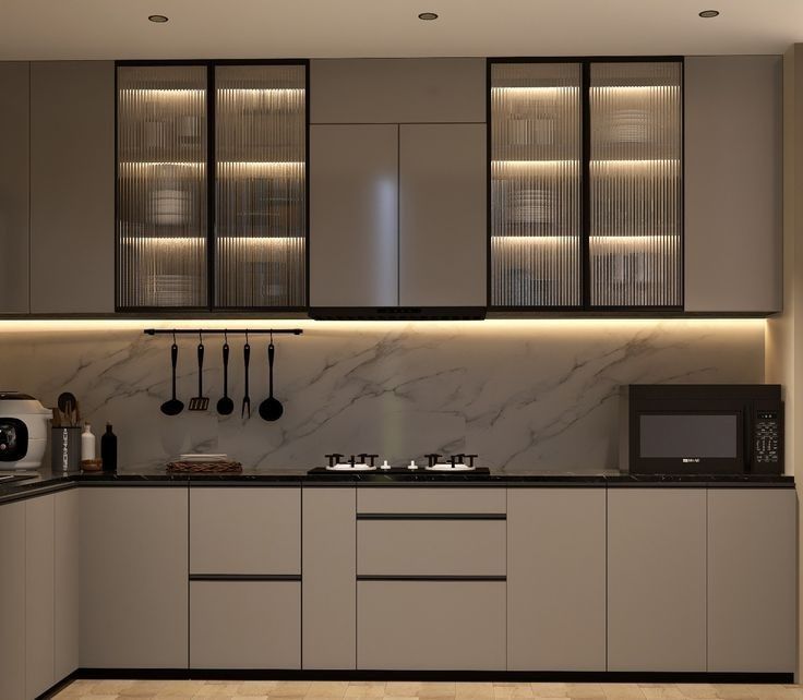 تفصيل مطابخ مودرن الرياض | تصميم إضاءة ذكية تعزز جمال وكفاءة المطبخ